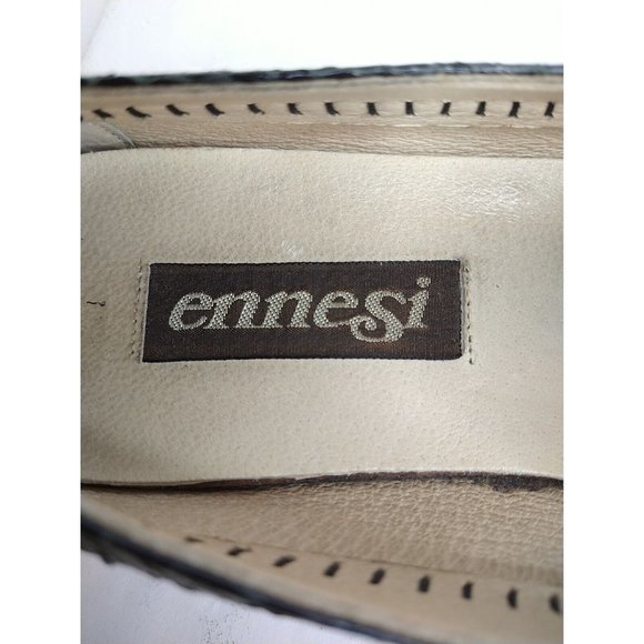 Ennesi Black Reptile Snakeskin Mens Slip On Loafers Size 9 Snakeskin main image 10